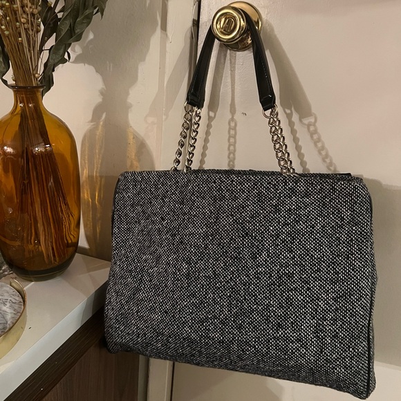 Kate Spade Black and Gray Tweed Shoulder Bag EUC - Picture 4 of 16